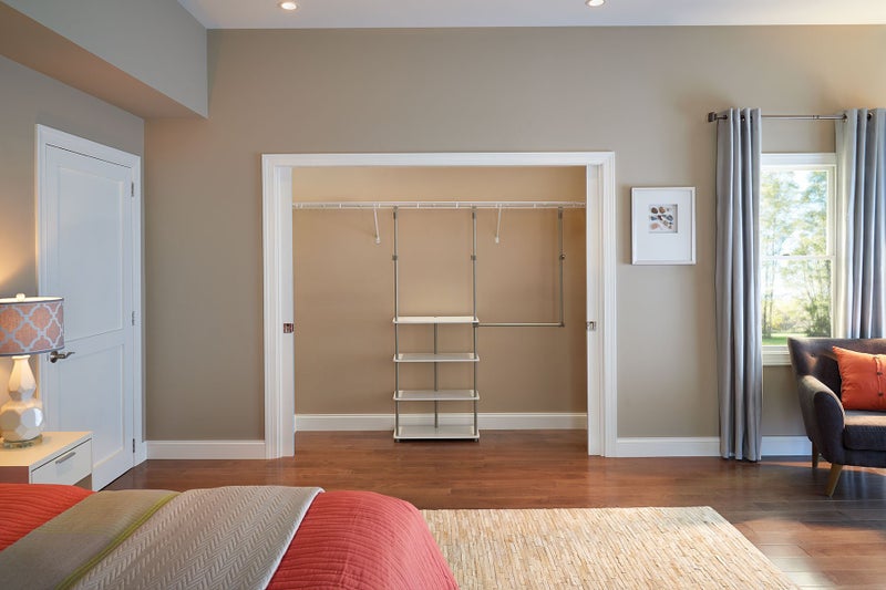 ClosetMaidÂ® Maximizerâ„¢ Closet Accessory, Add Adjustable Storage Space, 4 Shelves, Double Hang Rod, Tool Free, Add On Unit, White - Image 3